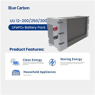 Batterie LiFePO4 rechargeable au carbone bleu 12.8V, vente en gros directe en usine